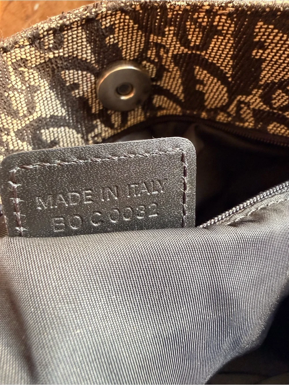 Dior Black and Gray Monogram Tote with calf leather Dark Blue Straps
